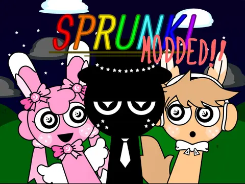 Logo for Incredibox Sprunki Night Time Modded Remix version with visual updates
