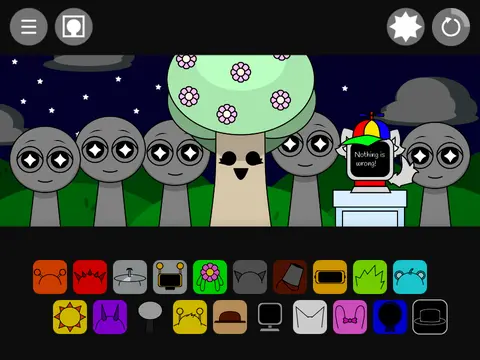 Logo for the Incredibox Sprunki Night Time Modded Remix2 featuring updated character designs