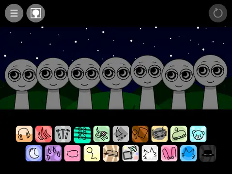 Incredibox Sprunki Night Time with OC V2 game logo with original character designs