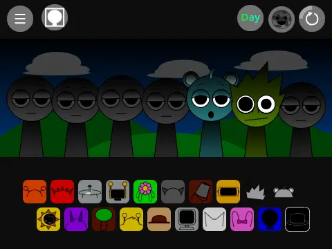 Incredibox Sprunki Not Terror Version V2 friendly characters making music