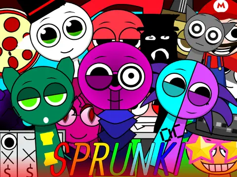 Official logo for Incredibox Sprunki OC Finish game featuring custom characters