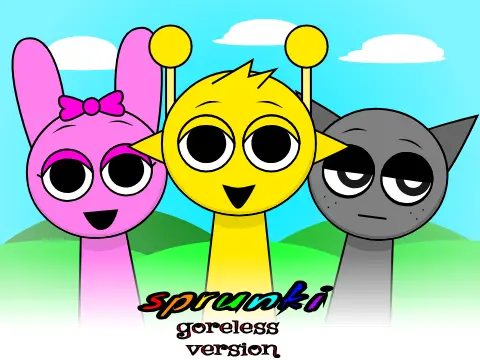 Colorful Incredibox Sprunki characters in kid-friendly version