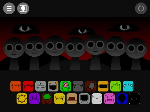Official artwork for the Sprunki Oren Treatment mod showing character transformations