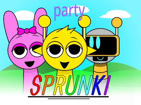 Incredibox Sprunki Party Game Logo - Colorful Sprunki Characters Making Music