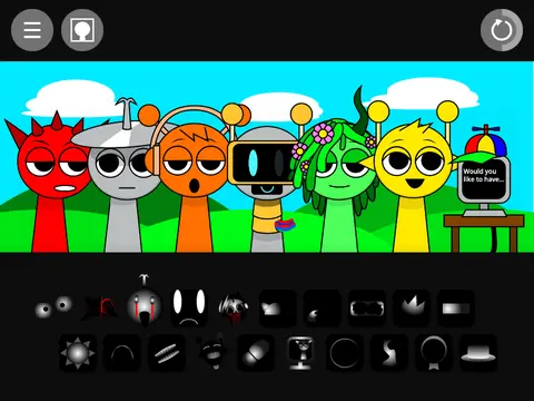 Incredibox Sprunki Phase But All Alive Remix showing animated characters