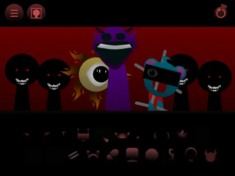 Complex interface of Incredibox Sprunki Phase Remastered Updated from VTLC Remix Remix