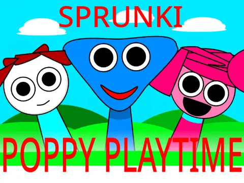 Logo for the Poppy Playtime and Sprunki crossover music game