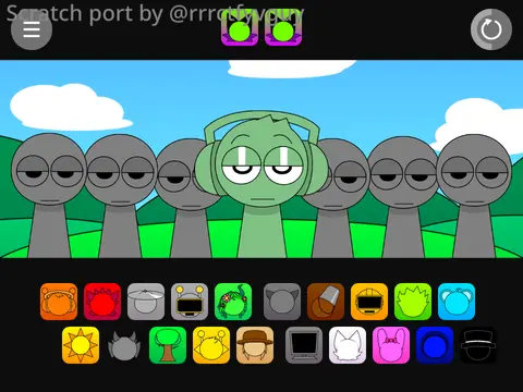 Sprunki Pyramixed characters and music interface with player inclusion