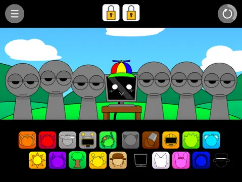 Incredibox Sprunki Pyramixed Copy game cover image showing Pyramix-style Sprunki characters