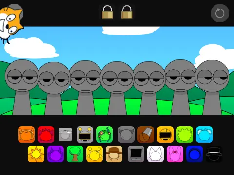 Sprunki Pyramixed Night Edition V2 dark mode game cover with nighttime visuals