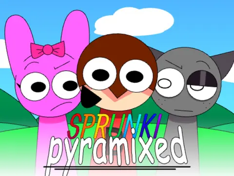 Sprunki Pyramixed crossover with Bobuccino characters featuring unique fusion gameplay