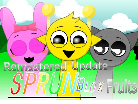 Incredibox Sprunki characters in Blox Fruit style gameplay
