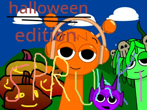 Incredibox Sprunki Halloween Edition game cover featuring spooky characters