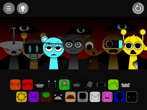 Create music mixes with Sprunki characters in Incredibox Remix game