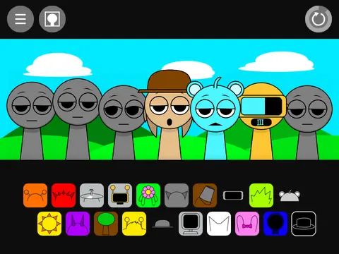 Incredibox Sprunki remix game featuring Simon character and enhanced mixing