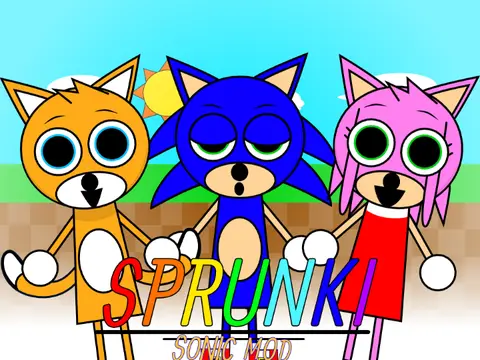 Incredibox Sprunki Sonic Mod featuring Sprunki characters with Sonic-themed elements