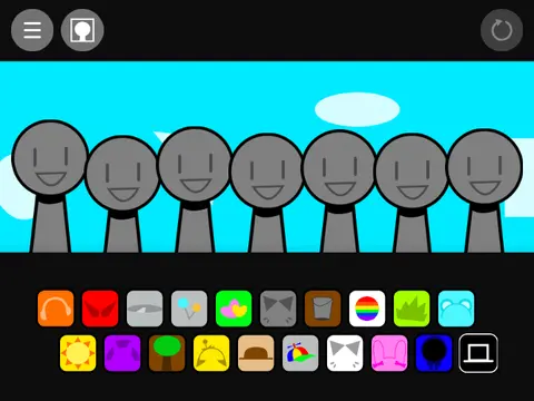 Colorful Sprunki Sprinkle characters with musical notes