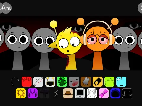 Logo for the unofficial horror-themed Scratch port remix of Incredibox Sprunki Swap