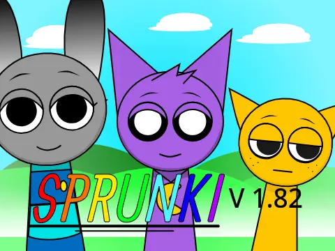 Custom Sprunki character creator and music mixing game interface
