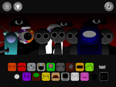 Incredibox Sprunkogus game logo featuring Among Us themed sprunki characters