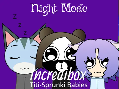 Titi Sprunki Babies Night Mode game cover featuring cute sprunki characters in night theme