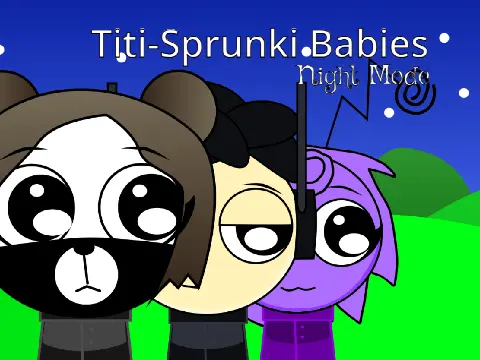 Titisprunki Night Mode game logo with dark theme design