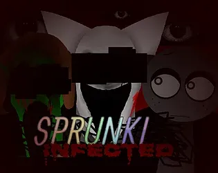 Sprunki Infected Game Logo - Dark and scary version of Sprunki characters