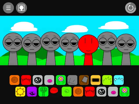 Infestibox Beta Sprunki Custom modified rhythm game with dark theme and horror elements