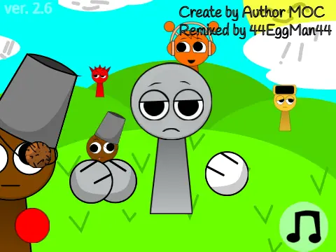 Interactive Clukr Sprunki mod remix gameplay screenshot