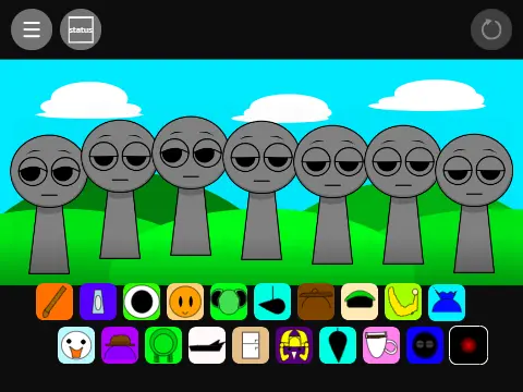 Italian Brainrot Sprunki character with crazy expression