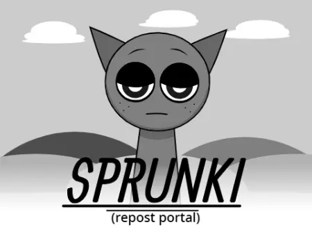 Justice for Sprunki Mod Cover Art - Dark Theme with Pixelated Characters