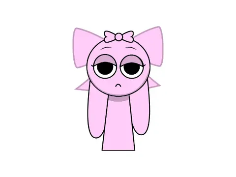 Kathy, a custom light pink colored Sprunki Original Character (OC) with unique design