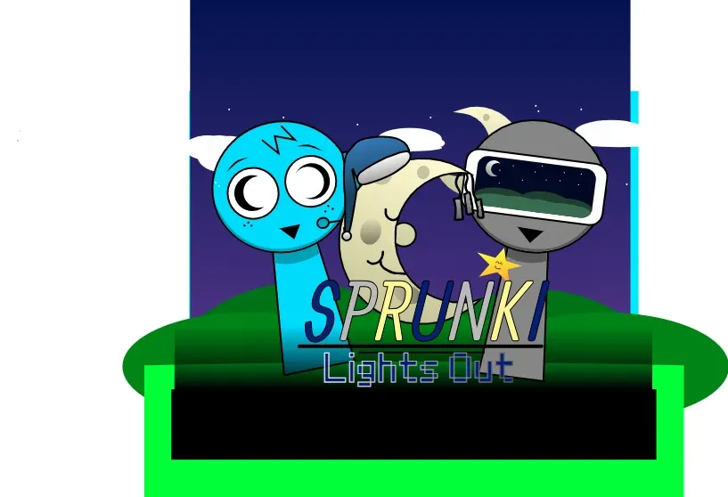 Sprunki Lights Out Game Cover - Dark Horror Version