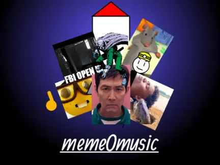 Logo for Memeomusic Beta Sprunki mod featuring popular meme character icons