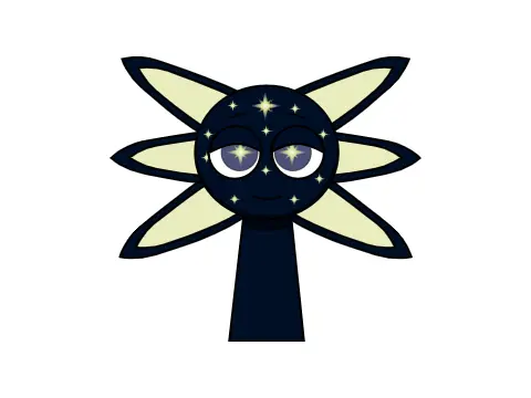 Midnight Blue as Sprunki mod logo with a dark blue aesthetic theme