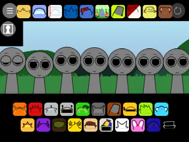 Mod Sprunki Retake game logo featuring new original characters