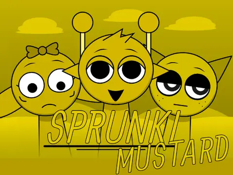 Mustard Sprunki 2.0 character with yellow mustard-themed design
