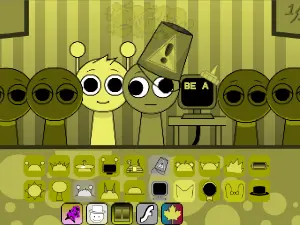 Mustard Sprunki character in Incredibox style