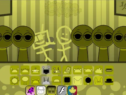 Mustard Sprunki Stickmen characters in action