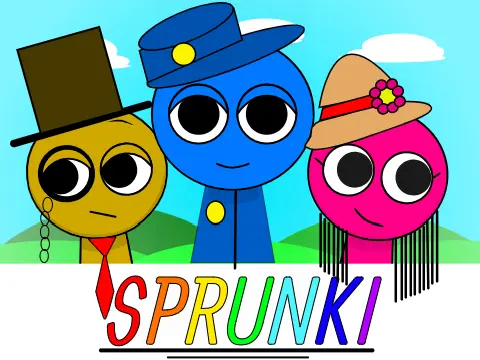 Custom Sprunki character creation screen with multiple customization options