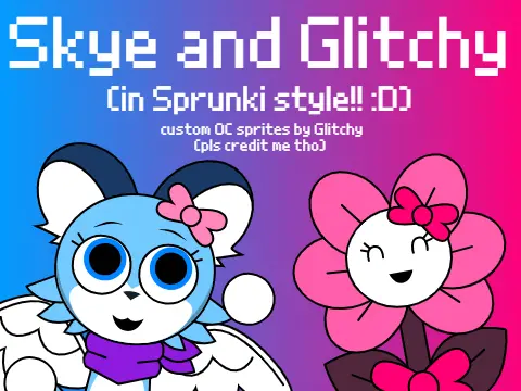 Skye original character sprites designed in authentic Sprunki art style