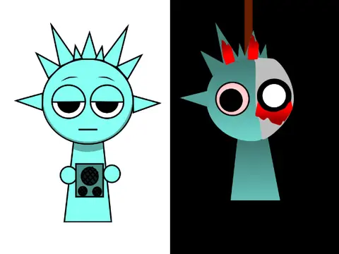 Samuel Sprunki OC character featuring horns, speaker accessory, and stylish fashion design