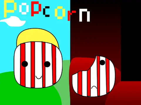 Logo for My Sprunki OC Popcorn, a unique original character in the Sprunki universe