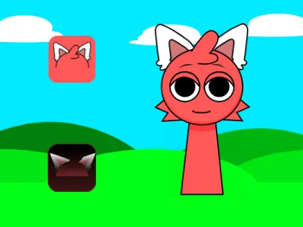 my sprunki oc wip game cover showing original character design