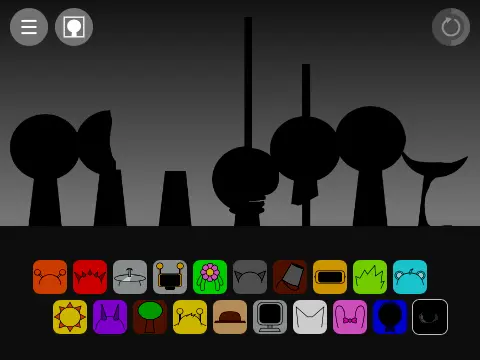 Custom Sprunki characters in a colorful music studio scene
