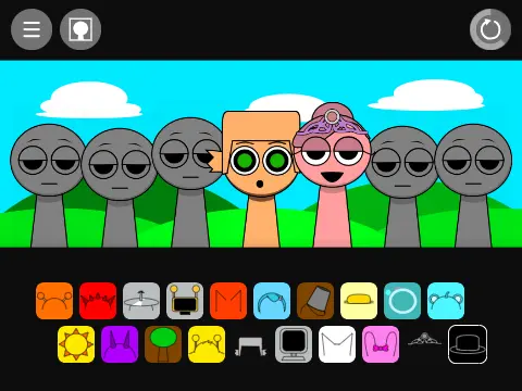 Incredibox Sprunki game with custom characters creating music