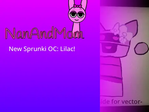 Logo for New Sprunki OC Lilac, a lavender bunny robot character