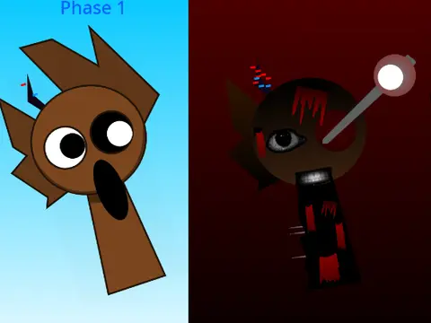 Nian Sprunki But Is Phase character illustration with Chinese New Year theme
