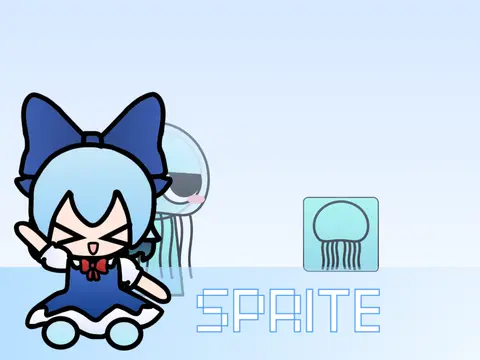 Logo for the Sprunki game Oh My G-, featuring the jellyfish character Lumi