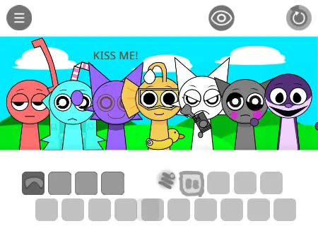 Incredibox mod template interface with Sprunki Retake bonus elements